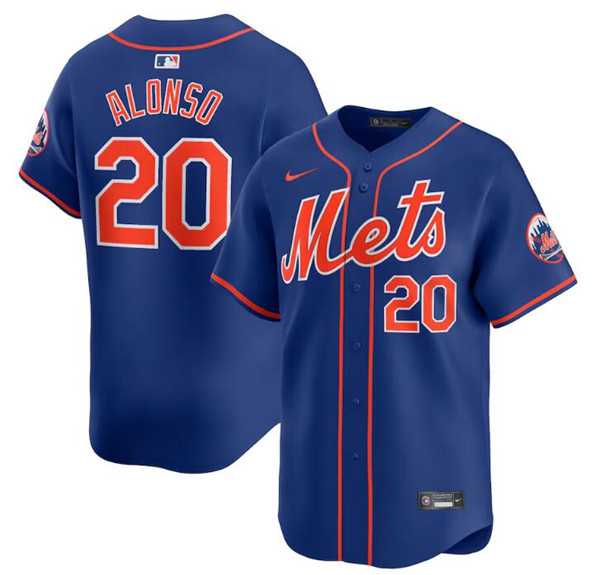 Mens New York Mets #20 Pete Alonso Royal 2024 Alternate Limited Stitched Baseball Jersey Dzhi->new york mets->MLB Jersey